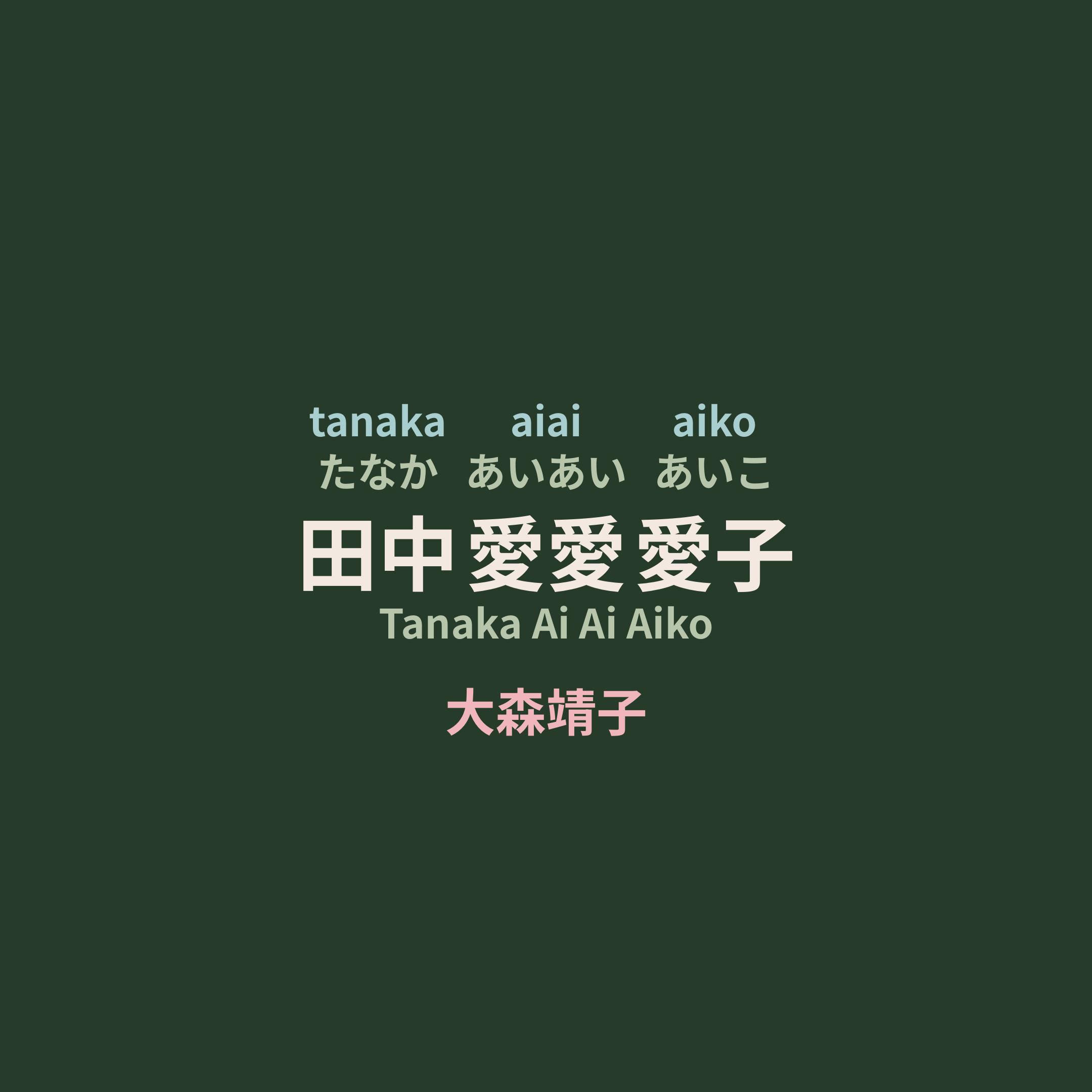 大森靖子 - 田中愛愛愛子/Tanaka Ai Ai Aiko